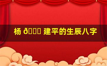 杨 🐒 建平的生辰八字